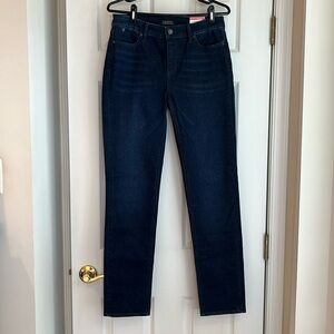 NWT Talbots dark wash jeans straight leg sz 4 Flawless Five-Pocket slimming fit